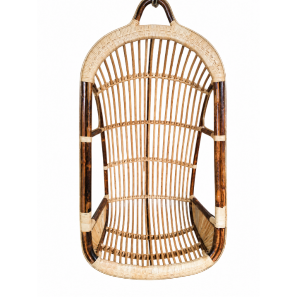 Hanging Rattan Swing chair on pure white