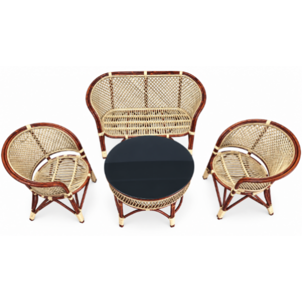 Rattan Sofa set with Round Teepa