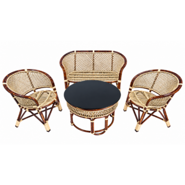 Rattan Sofa set with Round Teepa